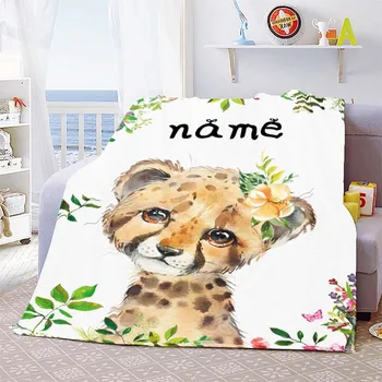 Персонализированное фланелевое флисовое одеяло, Одеяло с индивидуальным названием, семья и друзья, девочка и мальчик, подарки