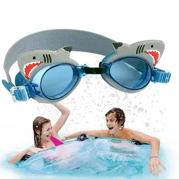 Новые водонепроницаемые детские очки для плавания Милые очки для плавания для детей Регулируемый ремешок Силиконовые мультяшные зеркальные очки